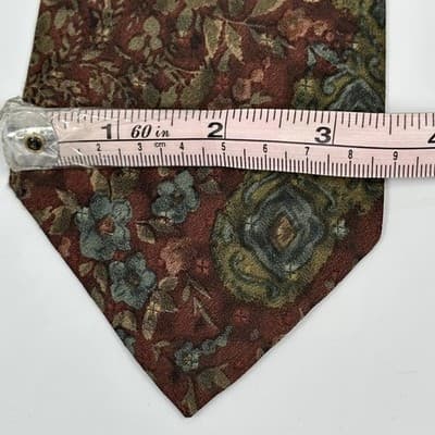 Canali Mens Silk Tie Multicolor Floral Paisley Necktie Vintage Italy 3.5" x 58" - Thumbnail 6