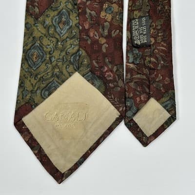 Canali Mens Silk Tie Multicolor Floral Paisley Necktie Vintage Italy 3.5" x 58" - Thumbnail 5