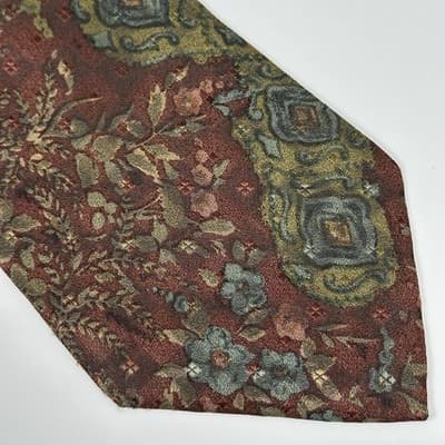 Canali Mens Silk Tie Multicolor Floral Paisley Necktie Vintage Italy 3.5" x 58" - Thumbnail 4