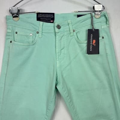 NEW Vineyard Vines Mens 30x32 Garment Dyed 5-Pocket Pants Caicos Green - Thumbnail 5