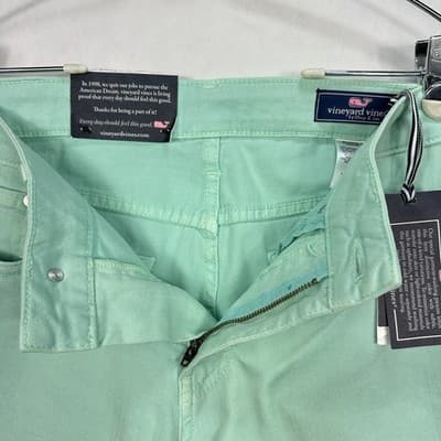 NEW Vineyard Vines Mens 30x32 Garment Dyed 5-Pocket Pants Caicos Green - Thumbnail 9