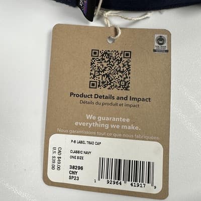 NEW Patagonia Hat Strap Back Classic Navy P-6 Label Trad Cap One Size Adjustable - Thumbnail 5