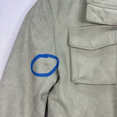 Robert Graham Mens Small Sage Green Faux Suede Field Jacket Quilted Lining Zip - Thumbnail 14