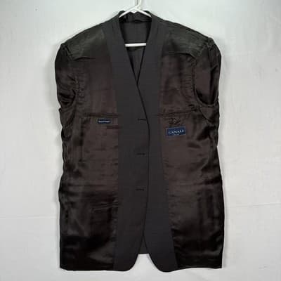 Canali Mens Blazer 46 L Dark Brown Wool 3-Button Sport Coat Suit Jacket Italy - Thumbnail 9