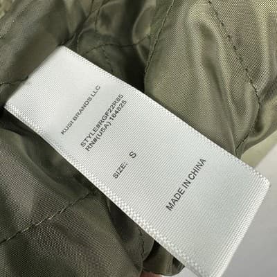 Robert Graham Mens Small Sage Green Faux Suede Field Jacket Quilted Lining Zip - Thumbnail 8