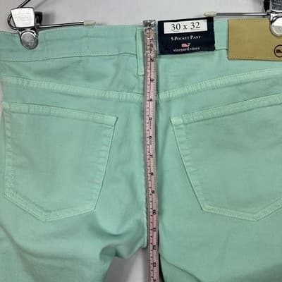 NEW Vineyard Vines Mens 30x32 Garment Dyed 5-Pocket Pants Caicos Green - Thumbnail 16