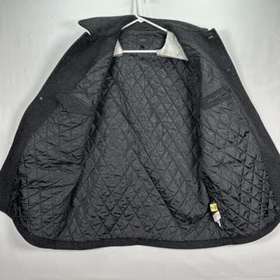 J. Crew University Coat Mens XL Black 100% Wool Thinsulate Lined Jacket EUC - Thumbnail 7