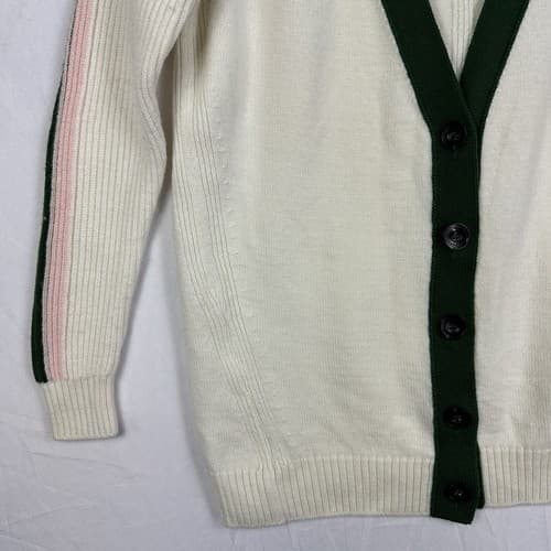 Iceberg Gilmar Wool Cardigan Sweater Womens Small Stripe Made Italy Vintage 90's - Thumbnail 4