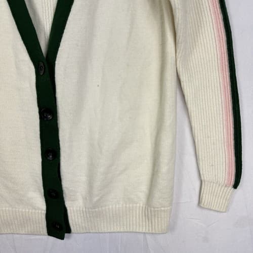 Iceberg Gilmar Wool Cardigan Sweater Womens Small Stripe Made Italy Vintage 90's - Thumbnail 3