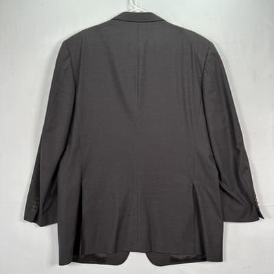 Canali Mens Blazer 46 L Dark Brown Wool 3-Button Sport Coat Suit Jacket Italy - Thumbnail 3