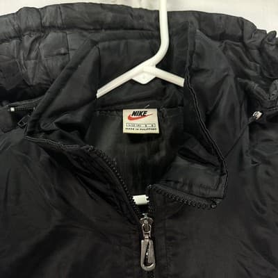 Nike ACG Jacket Womens Large Black Blue Hooded Full Zip Spell Out Vintage 90s - Thumbnail 4