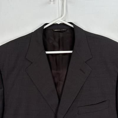 Canali Mens Blazer 46 L Dark Brown Wool 3-Button Sport Coat Suit Jacket Italy - Thumbnail 2