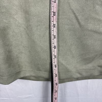 Robert Graham Mens Small Sage Green Faux Suede Field Jacket Quilted Lining Zip - Thumbnail 13