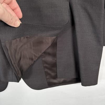 Canali Mens Blazer 46 L Dark Brown Wool 3-Button Sport Coat Suit Jacket Italy - Thumbnail 4