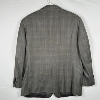 Lauren Ralph Lauren Tweed Blazer Mens 44 S Gray Herringbone Silk Wool Sport Coat - Thumbnail 3
