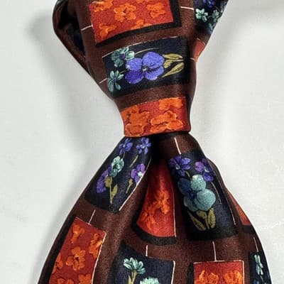 Ermenegildo Zegna 100% Silk Tie Mens Multicolor Floral Necktie 3.75" x 58" - Image 1