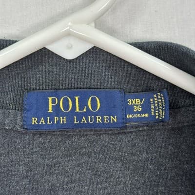 Polo Ralph Lauren Shirt Mens 3XB Big & Tall Gray Long Sleeve Pony Logo - Thumbnail 5