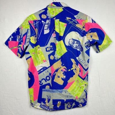 RipnDip Mens Medium Button Short Sleeve Shirt Dissidenten Print Neon Multicolor - Thumbnail 2