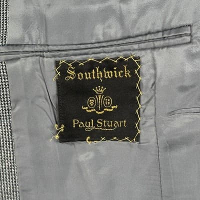 Southwick Paul Stuart Blazer Mens 40R Gray Glen Plaid Sport Coat Suit Jacket - Thumbnail 10