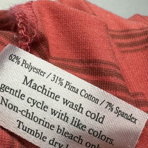 Criquet Mens Medium Golf Polo Shirt Pima Cotton Red Striped Short Sleeve Pocket - Thumbnail 9