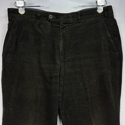 Hiltl ZE200 Corduroy Pants Mens 36 x 29 Black Ultimate Trousers Straight Leg - Thumbnail 4