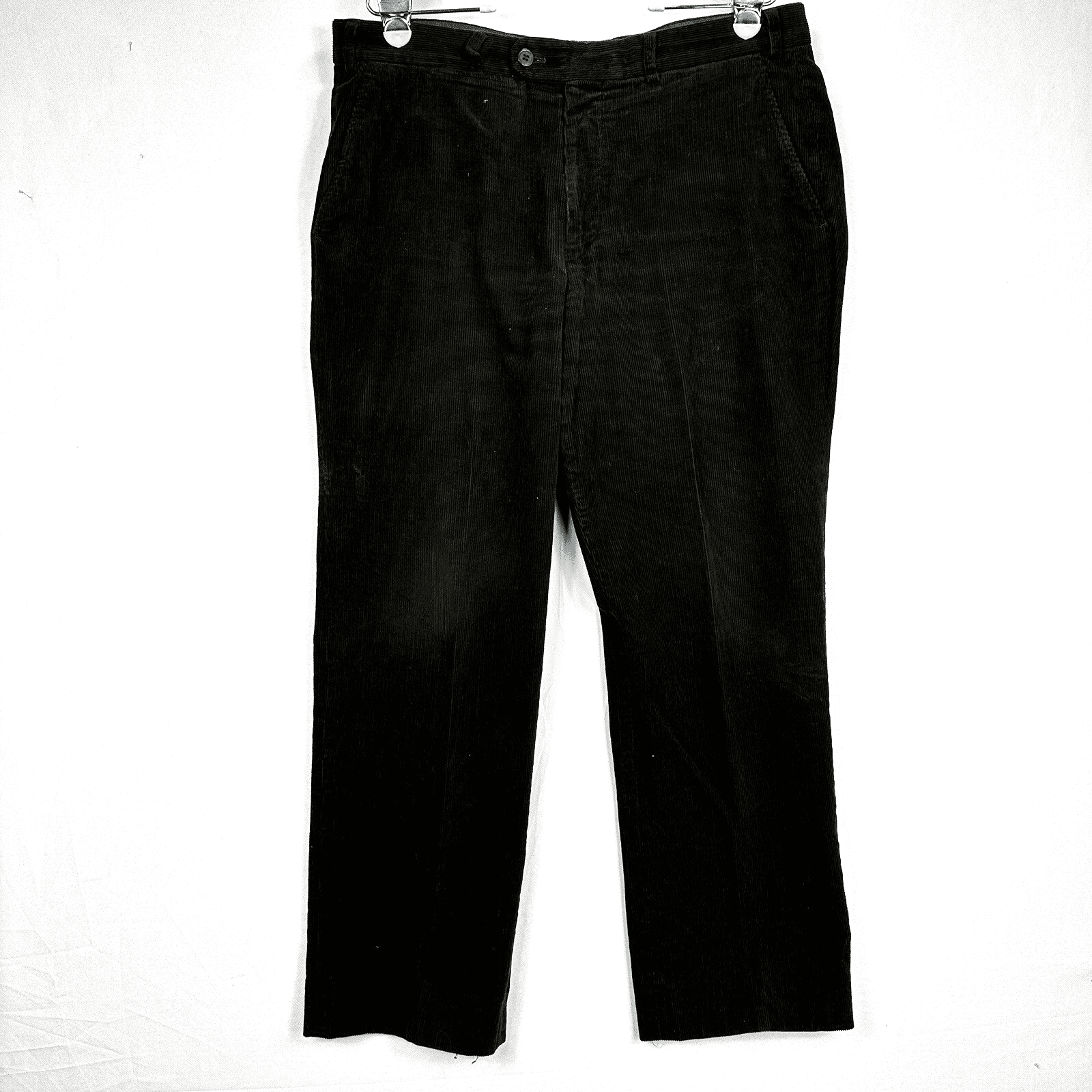 Hiltl ZE200 Corduroy Pants Mens 36 x 29 Black Ultimate Trousers Straight Leg - Image 1
