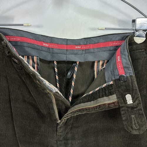 Hiltl ZE200 Corduroy Pants Mens 36 x 29 Black Ultimate Trousers Straight Leg - Thumbnail 7