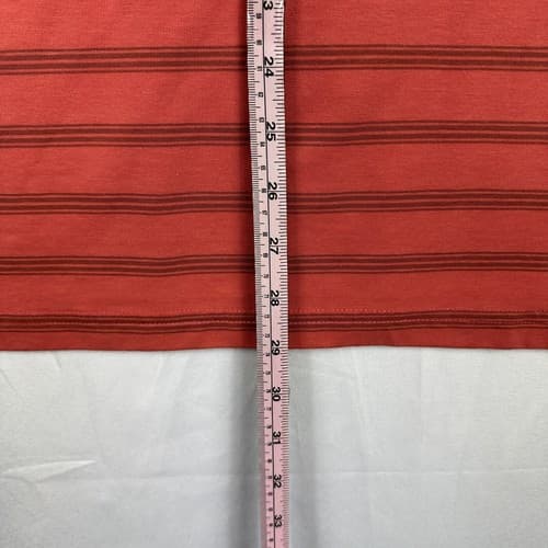 Criquet Mens Medium Golf Polo Shirt Pima Cotton Red Striped Short Sleeve Pocket - Thumbnail 11