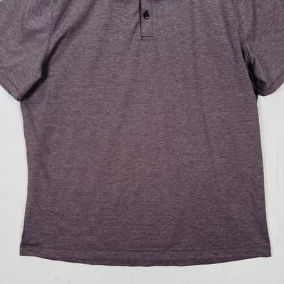 Lululemon Evolution Polo Shirt Mens XL Purple Short Sleeve Golf Lightweight EUC - Thumbnail 2