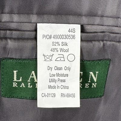 Lauren Ralph Lauren Tweed Blazer Mens 44 S Gray Herringbone Silk Wool Sport Coat - Thumbnail 10