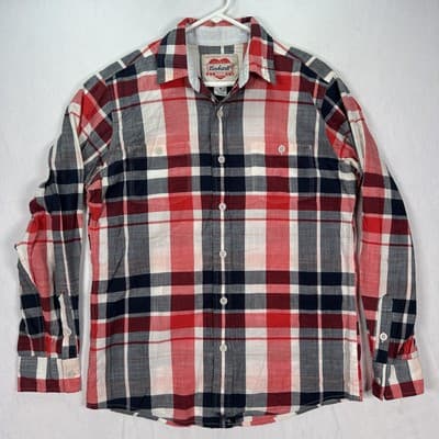 Vintage Carhartt Shirt Mens Medium Red Black Plaid Workwear Long Sleeve Button - Thumbnail 2