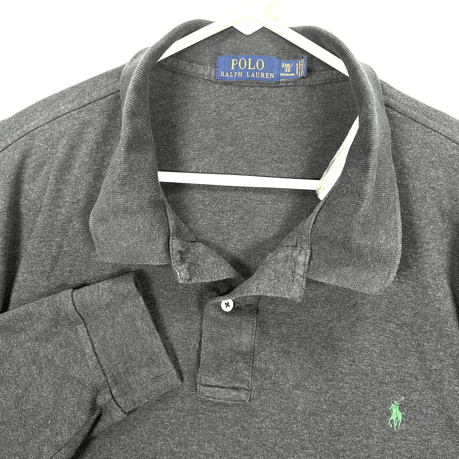 Polo Ralph Lauren Shirt Mens 3XB Big & Tall Gray Long Sleeve Pony Logo - Image 1