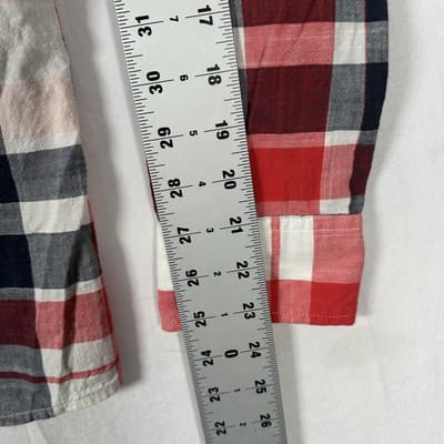 Vintage Carhartt Shirt Mens Medium Red Black Plaid Workwear Long Sleeve Button - Thumbnail 9