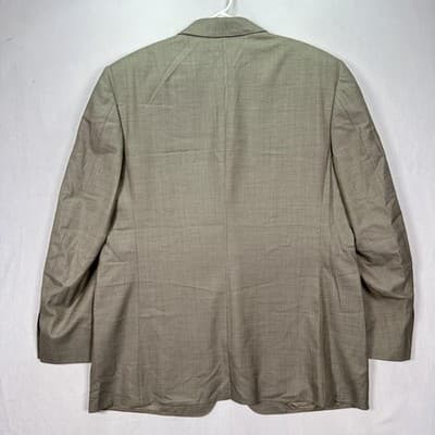 Canali Blazer Mens 46 R Beige Super 120s Wool Sport Coat Suit Jacket 3-Btn Italy - Thumbnail 3