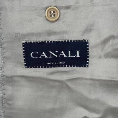 Canali Blazer Mens 46 R Beige Super 120s Wool Sport Coat Suit Jacket 3-Btn Italy - Thumbnail 9