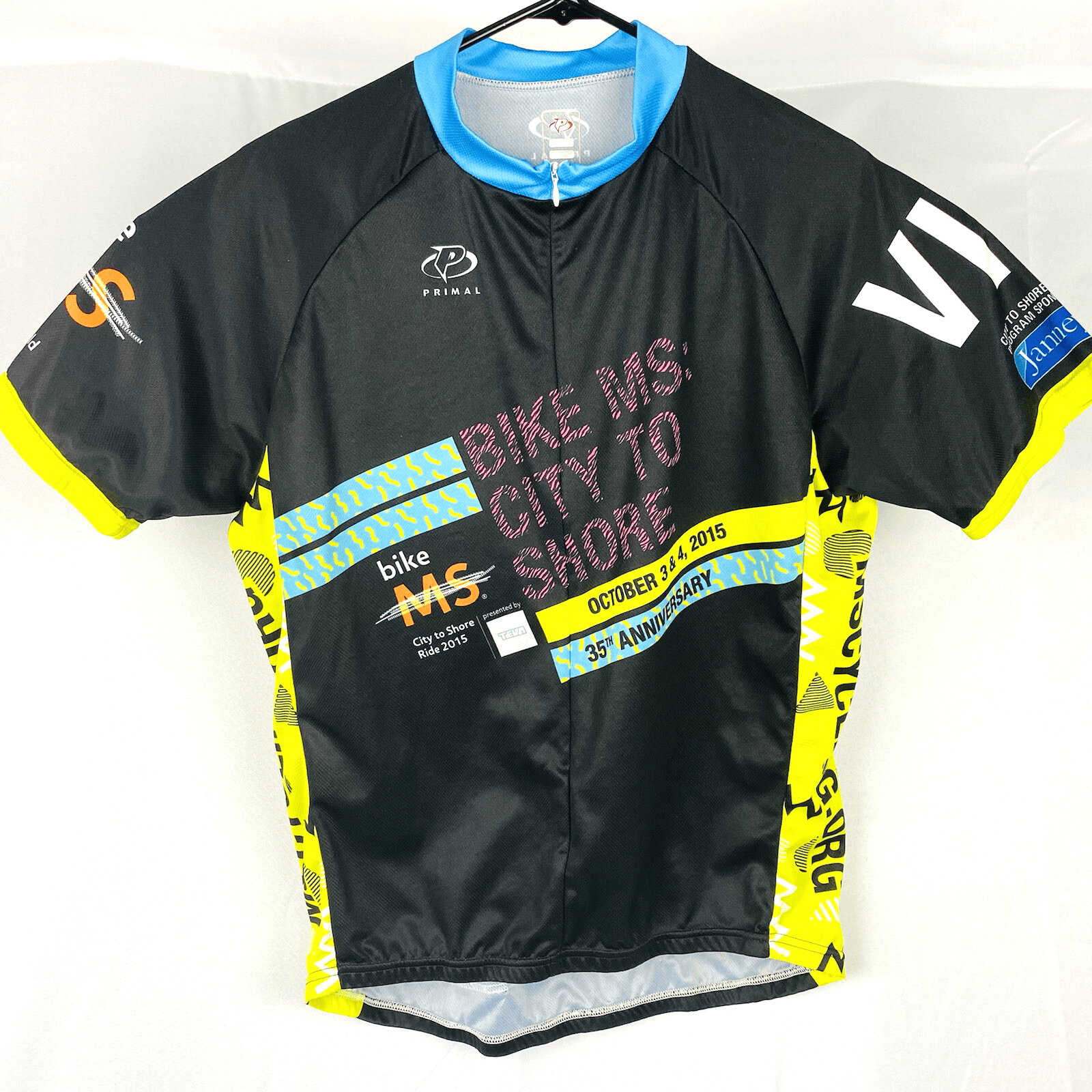 Primal 1/2 Zip Cycling Jersey Mens XL Bike The City MS 2015 Pac-Man Black - Image 1