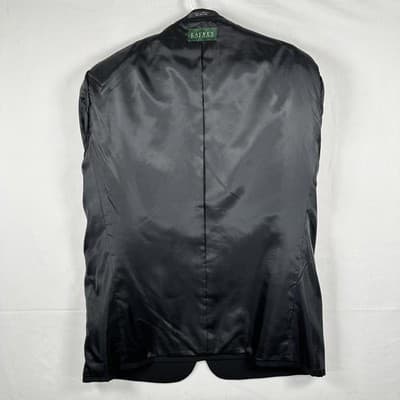 Lauren Ralph Lauren Tuxedo Jacket 48 R Black 2-Button Wool Dinner Formal Blazer - Thumbnail 8