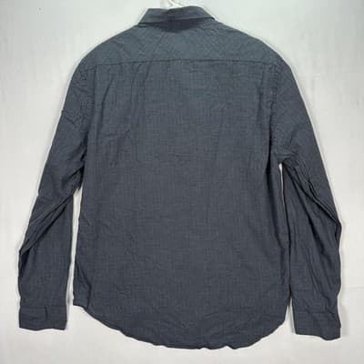 Billy Reid Shirt Mens 2XL Dark Gray Button Front Long Sleeve Slim Fit Italy - Thumbnail 2