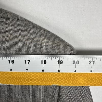 Lauren Ralph Lauren Tweed Blazer Mens 44 S Gray Herringbone Silk Wool Sport Coat - Thumbnail 6