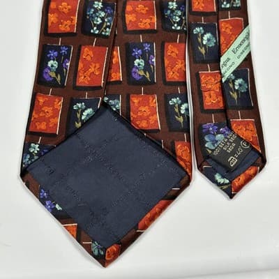 Ermenegildo Zegna 100% Silk Tie Mens Multicolor Floral Necktie 3.75" x 58" - Thumbnail 5