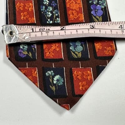 Ermenegildo Zegna 100% Silk Tie Mens Multicolor Floral Necktie 3.75" x 58" - Thumbnail 6