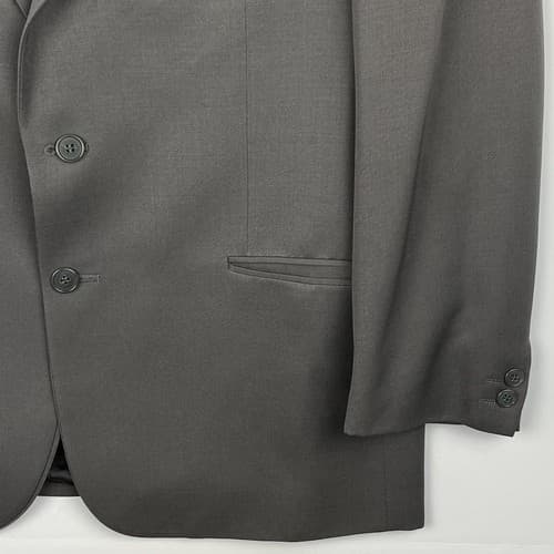 Luigi Cardini Tessuto Marzotto Mens 44 R Gray Wool Blazer Suit Jacket Made Italy - Thumbnail 9