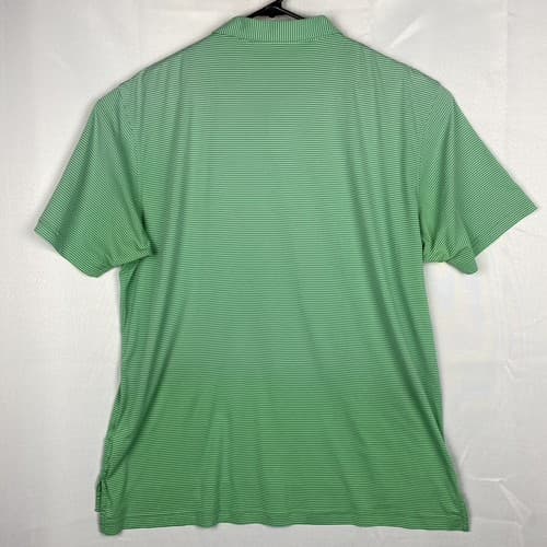 Peter Millar Featherweight Golf Polo Mens XL Green Stripe Short Sleeve Travelers - Thumbnail 3