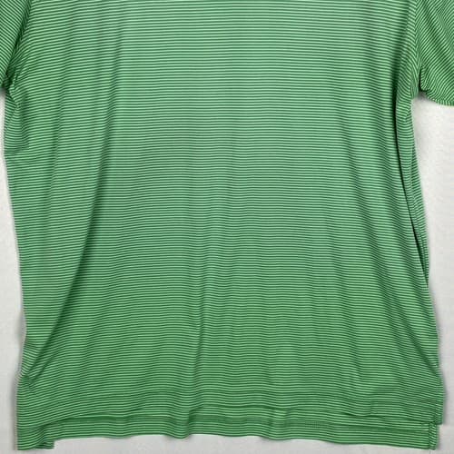 Peter Millar Featherweight Golf Polo Mens XL Green Stripe Short Sleeve Travelers - Thumbnail 4