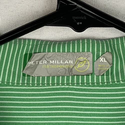 Peter Millar Featherweight Golf Polo Mens XL Green Stripe Short Sleeve Travelers - Thumbnail 8
