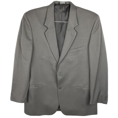 Luigi Cardini Tessuto Marzotto Mens 44 R Gray Wool Blazer Suit Jacket Made Italy - Thumbnail 2