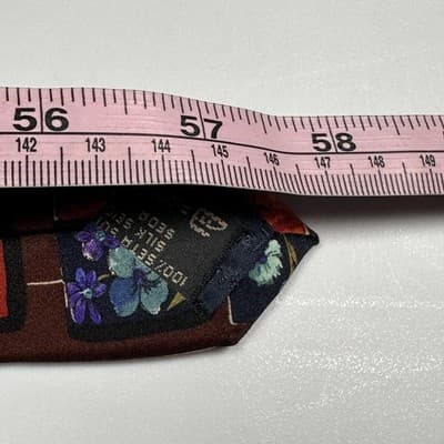 Ermenegildo Zegna 100% Silk Tie Mens Multicolor Floral Necktie 3.75" x 58" - Thumbnail 7