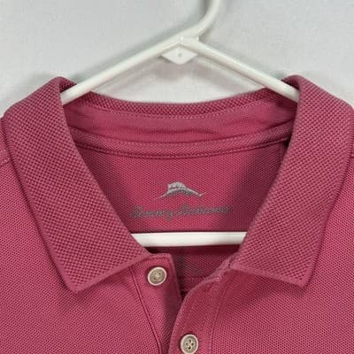 Tommy Bahama Polo Shirt Mens Large Pink Supima Cotton Blend Marlin Logo Casual - Thumbnail 4
