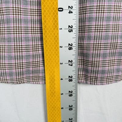 Ems Mason's Shirt Mens Medium Gray Pink Plaid Button Up Long Sleeve 100% Cotton - Thumbnail 8