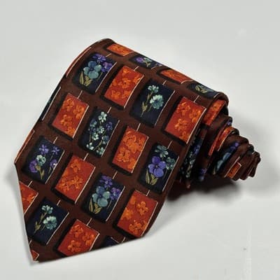 Ermenegildo Zegna 100% Silk Tie Mens Multicolor Floral Necktie 3.75" x 58" - Thumbnail 2